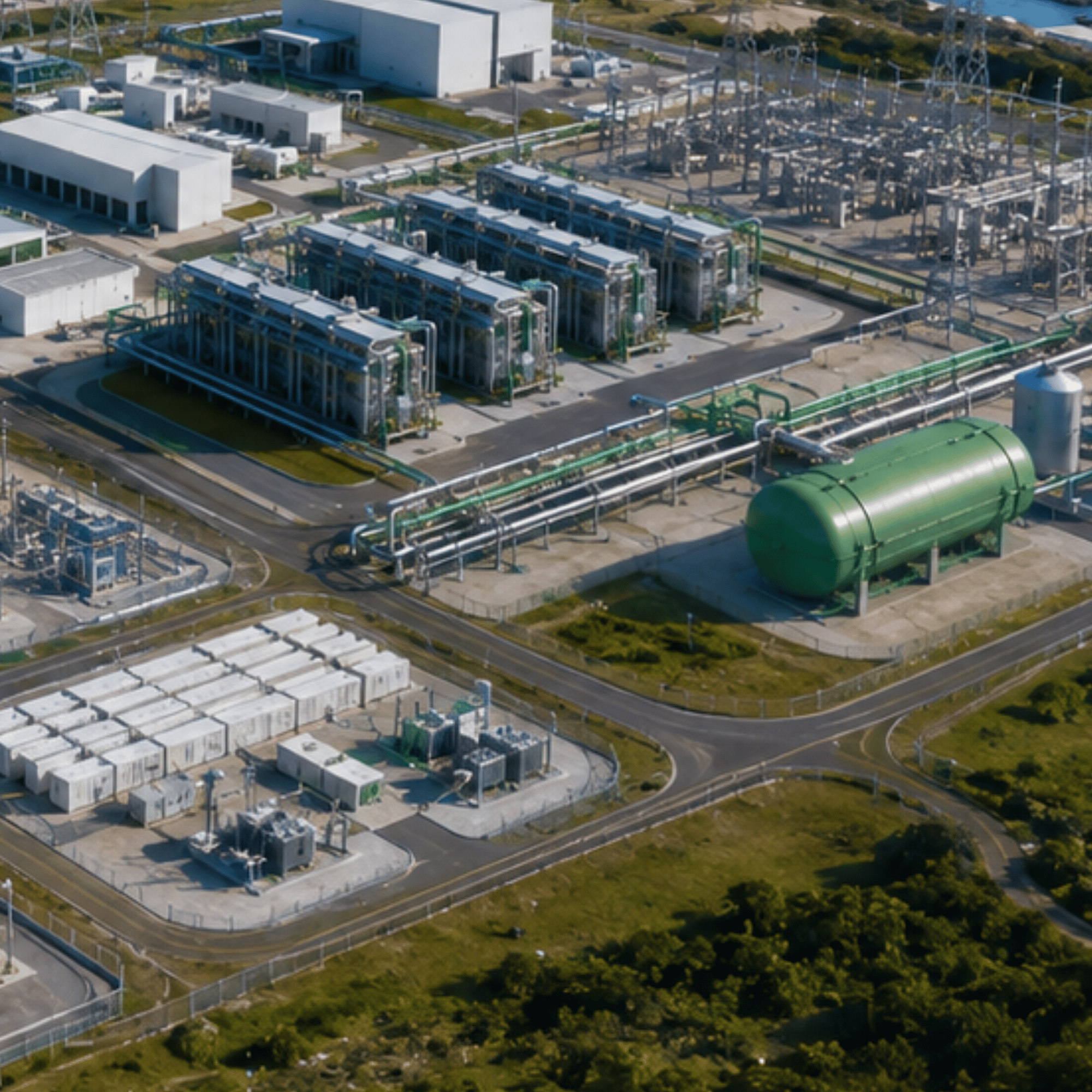 Aerial view of a hydrogen production facility